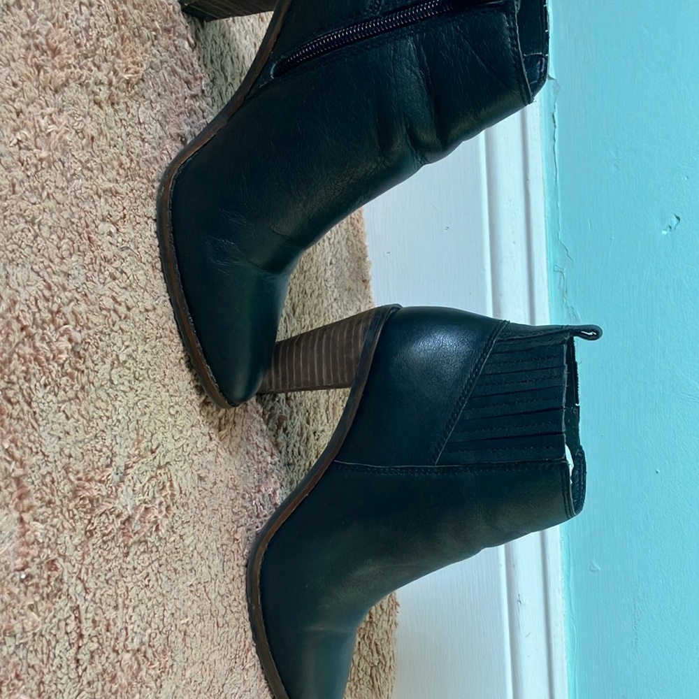 Black Leather Ankle Boots